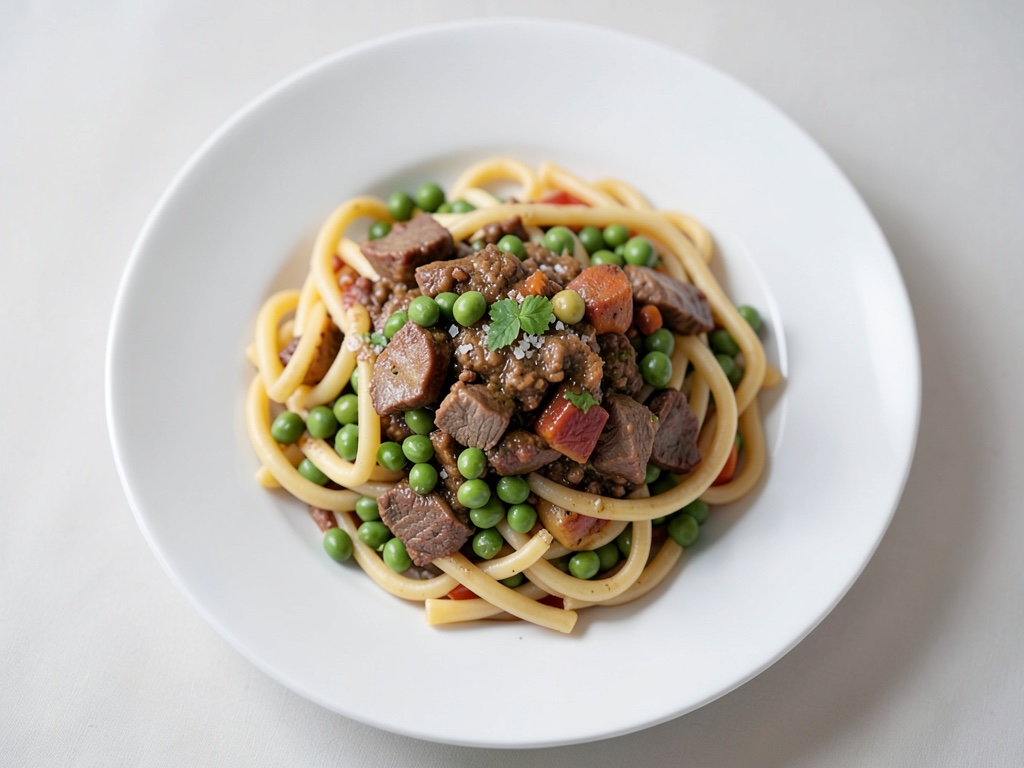 Noodles di riso al wok con manzo e verdure miste