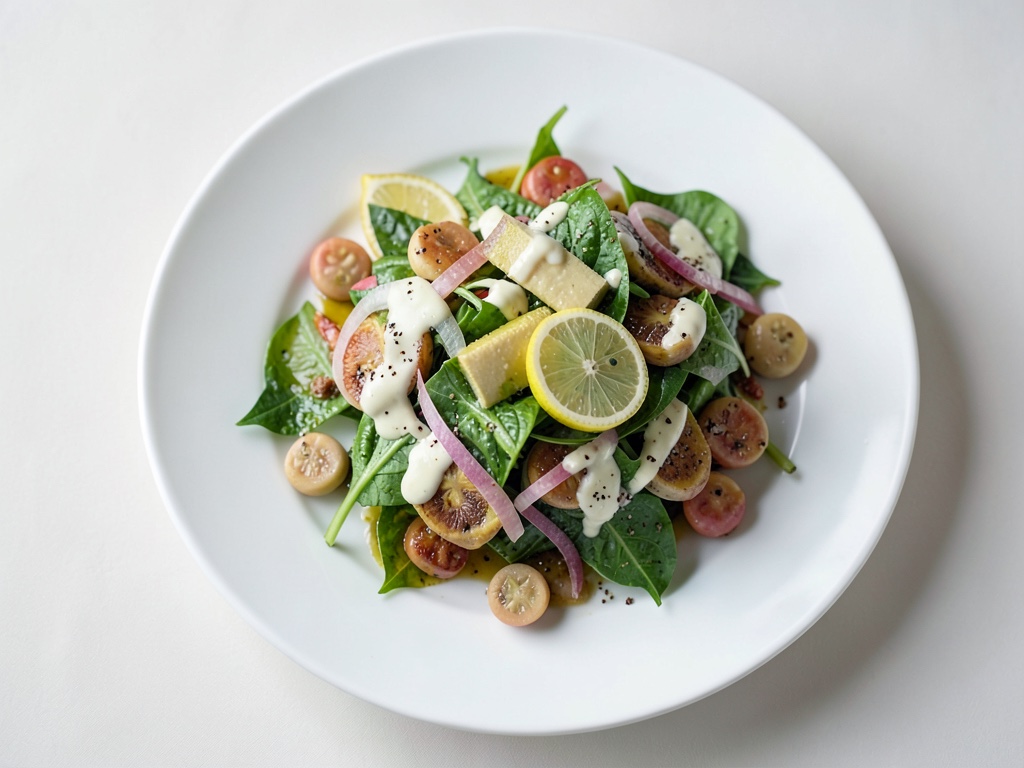 Insalata di noodles di riso freschi con condimento piccante allo zenzero