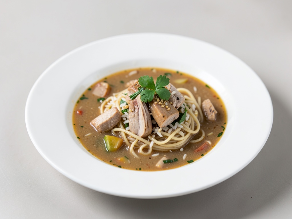 Soupe de poulet aux nouilles de riz