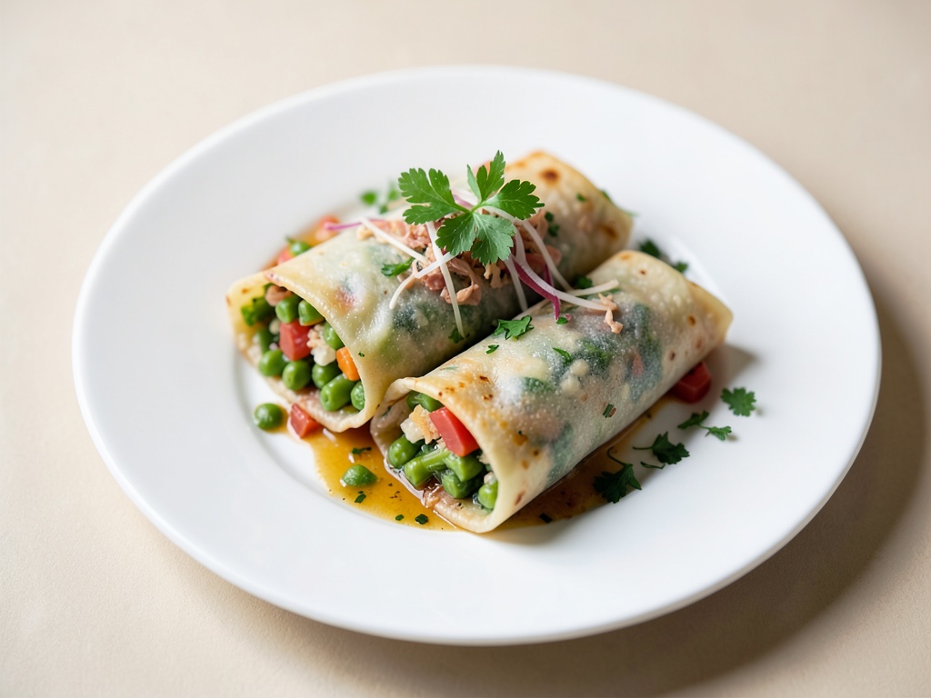 Wraps frescos de papel de arroz con verduras