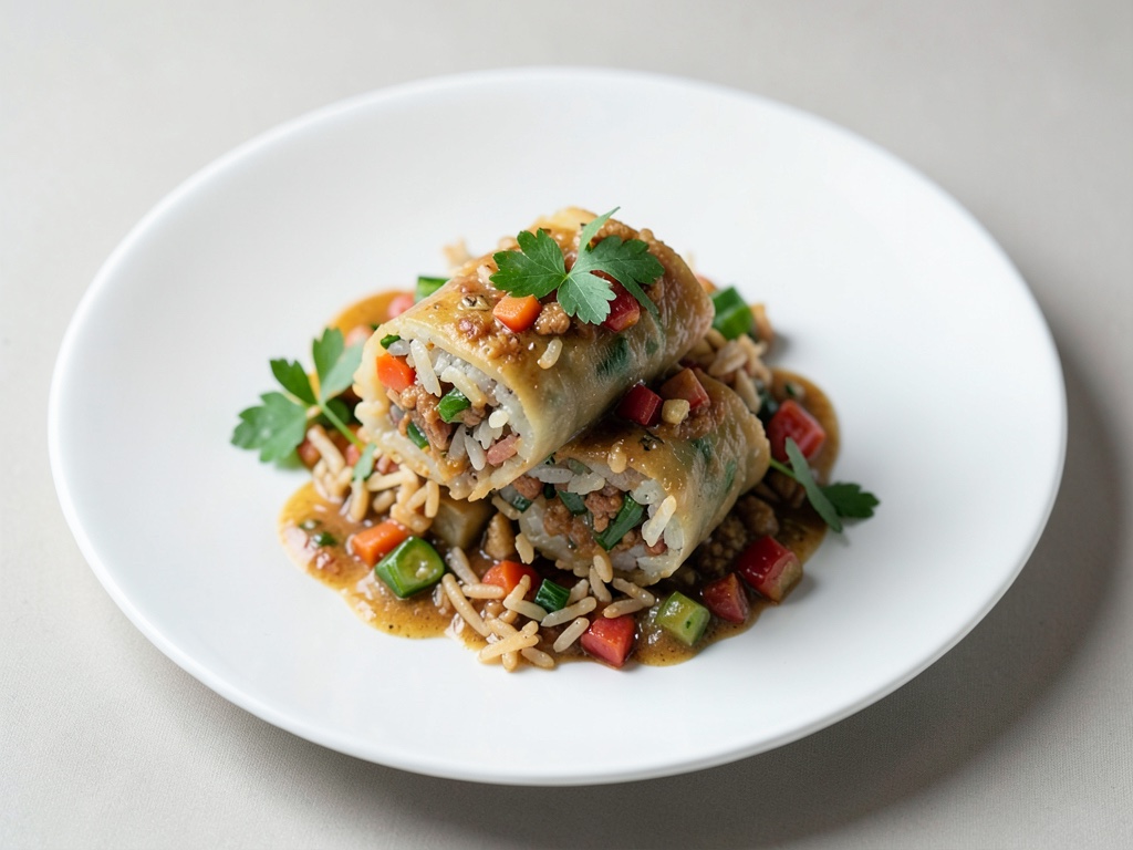 Rollitos de arroz con verduras y jengibre
