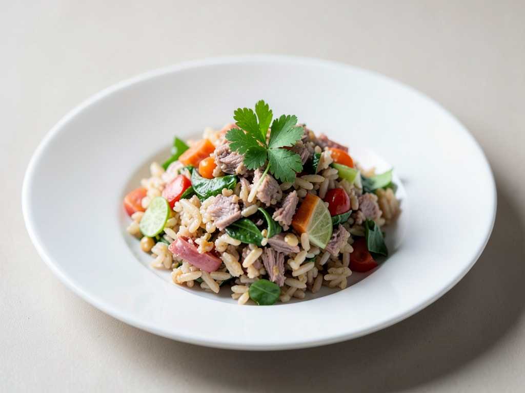 Insalata di riso e tonno in stile lunchbox