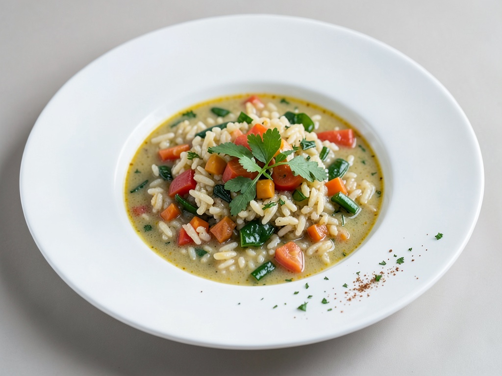 Zuppa di risotto alle verdure