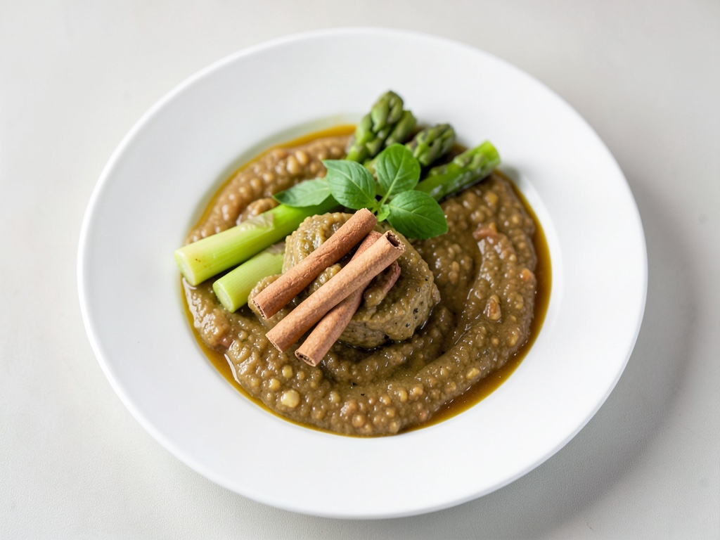 Barbe avec purée de pommes de terre et asperges