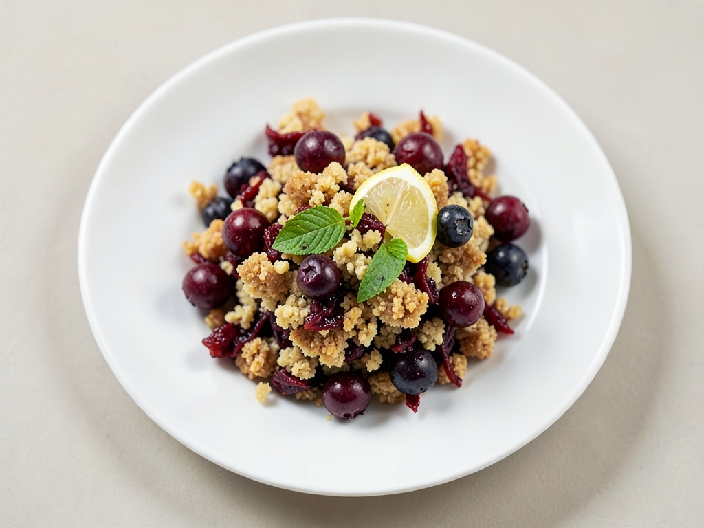 Knuspriges Rhabarber-Beeren-Dessert