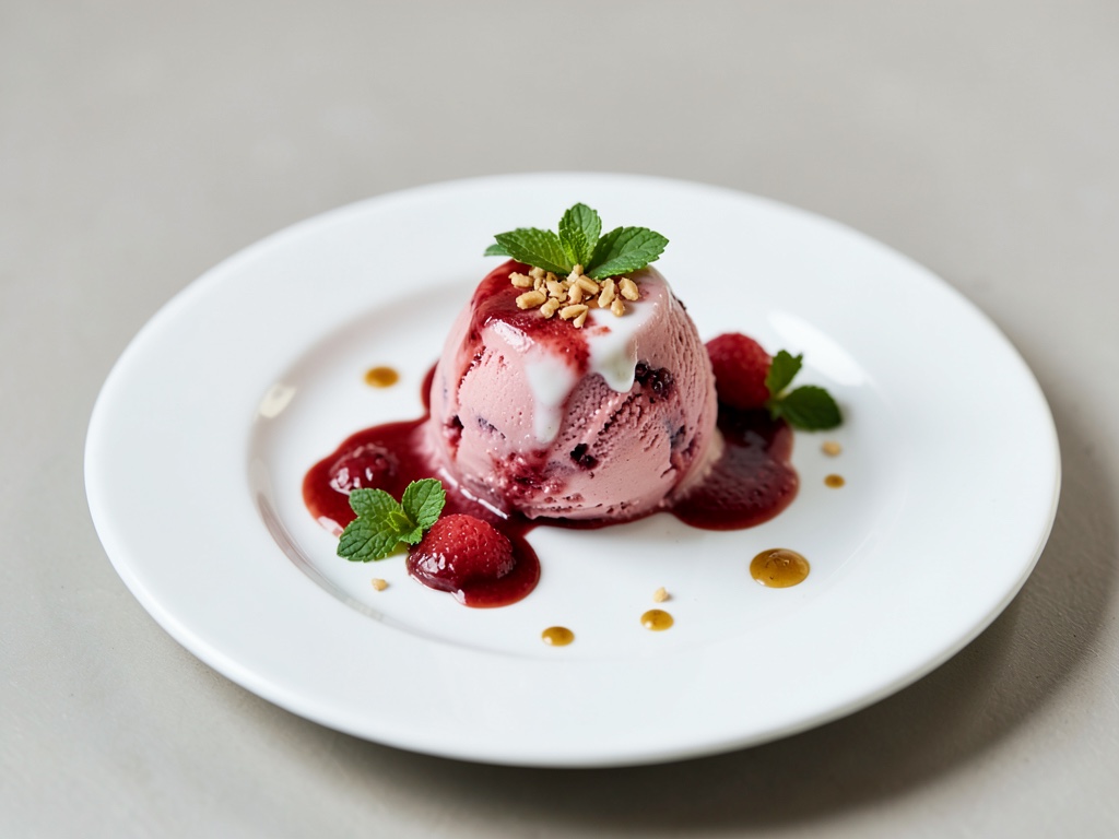 Glace au rhubarbe fruitée
