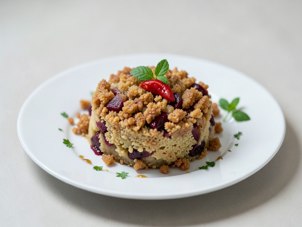 Torta croccante allo rhubarb con crumble