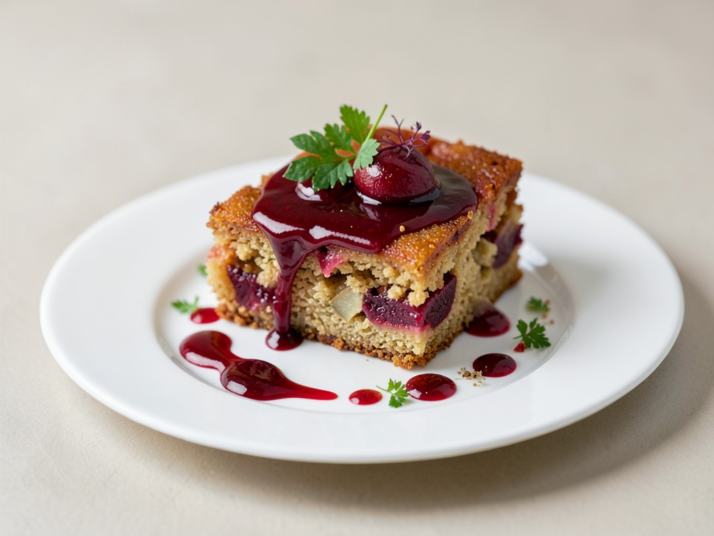 Torta croccante al rabarbaro con glassa al Campari