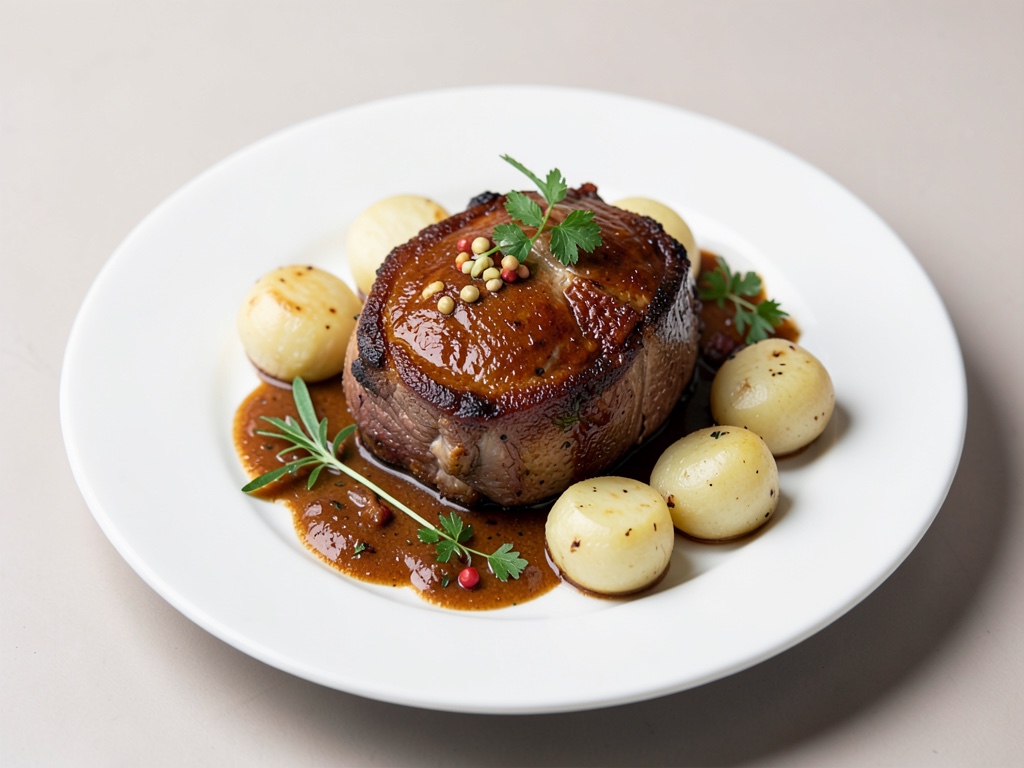 Classico Sauerbraten della regione renana con gnocchi di patate