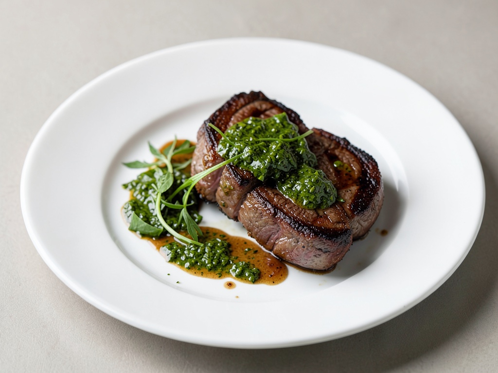 Bistecche di Ribeye succose con salsa chimichurri fresca