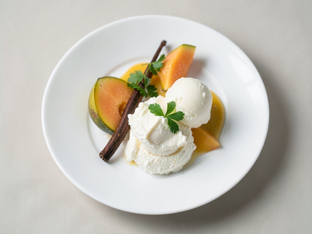 Sahnige Ricotta-Creme mit frischer Melone