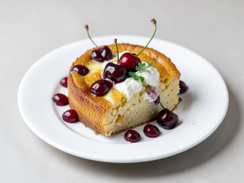 Klassischer Ricotta-Quark-Kuchen mit Sauerkirschen