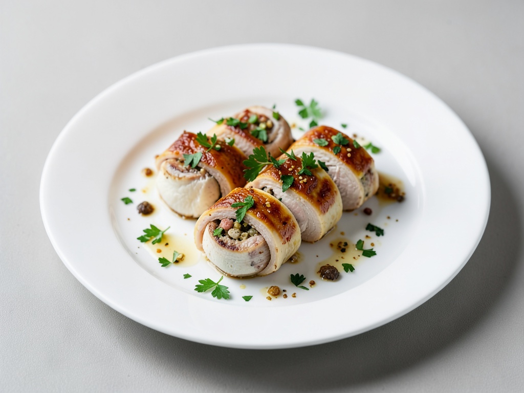 Bollos frescos de ricotta con pimiento y pavo
