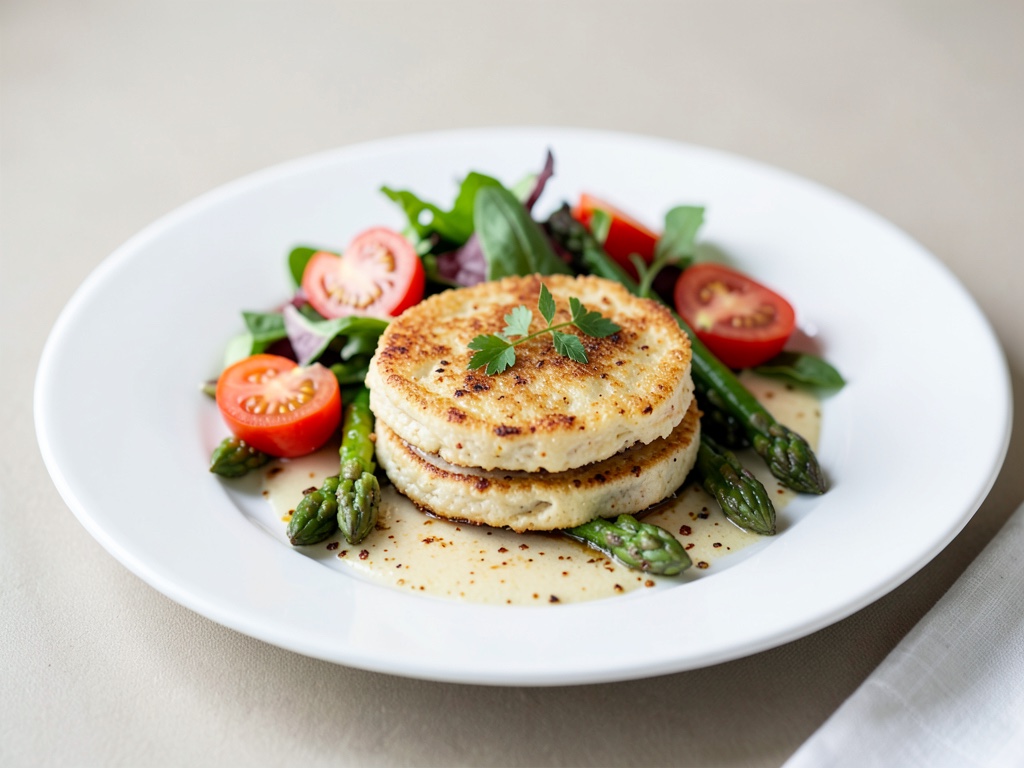 Frittelle di Ricotta Croccanti con Insalata di Asparagi e Pomodori