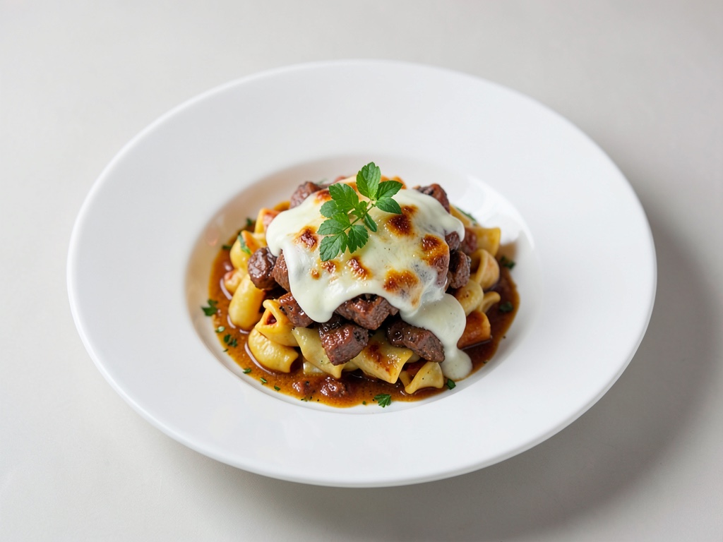 Rigatoni al forno con manzo e mozzarella