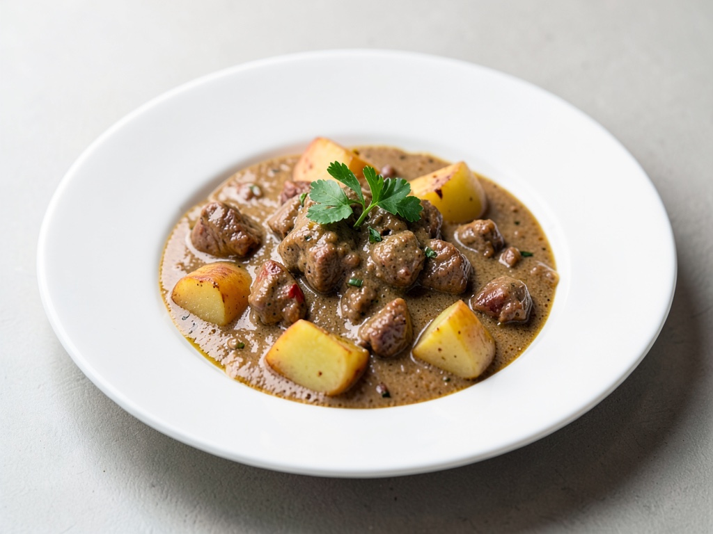 Curry de bœuf crémeux aux pommes de terre