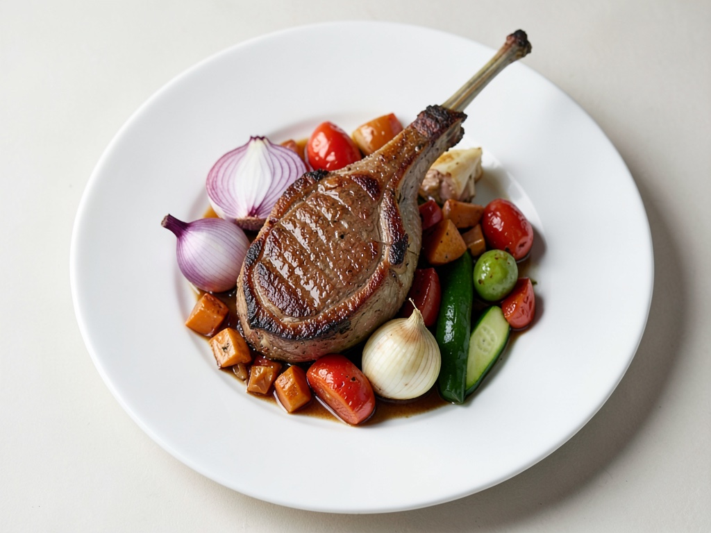 Braciola di manzo succulenta con verdure al forno