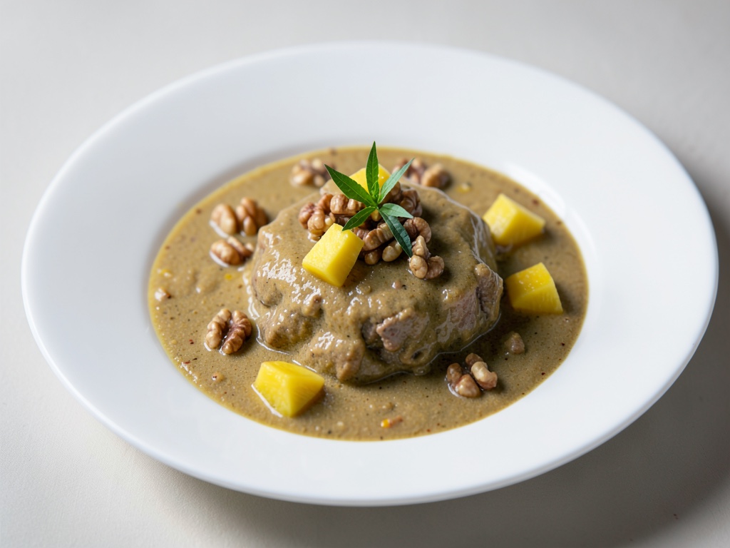 Curry cremoso al manzo con ananas e noci