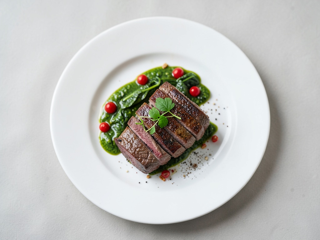 Filetto di man succoso con polenta e cavolini di Bruxelles