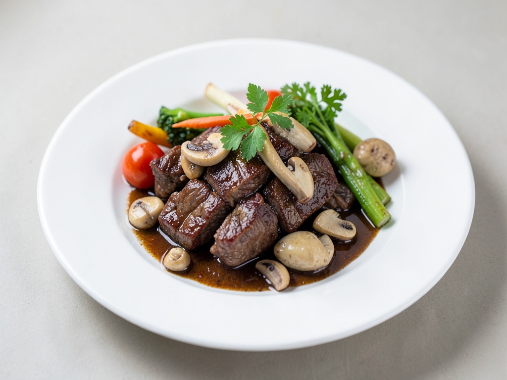 Wok con manzo, funghi e verdure croccanti
