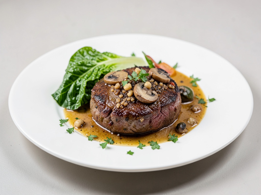 Filet de bœuf en croûte de champignons, enveloppé dans de la blette