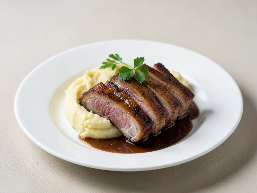 Tenere braciola di costole al forno con purè di patate