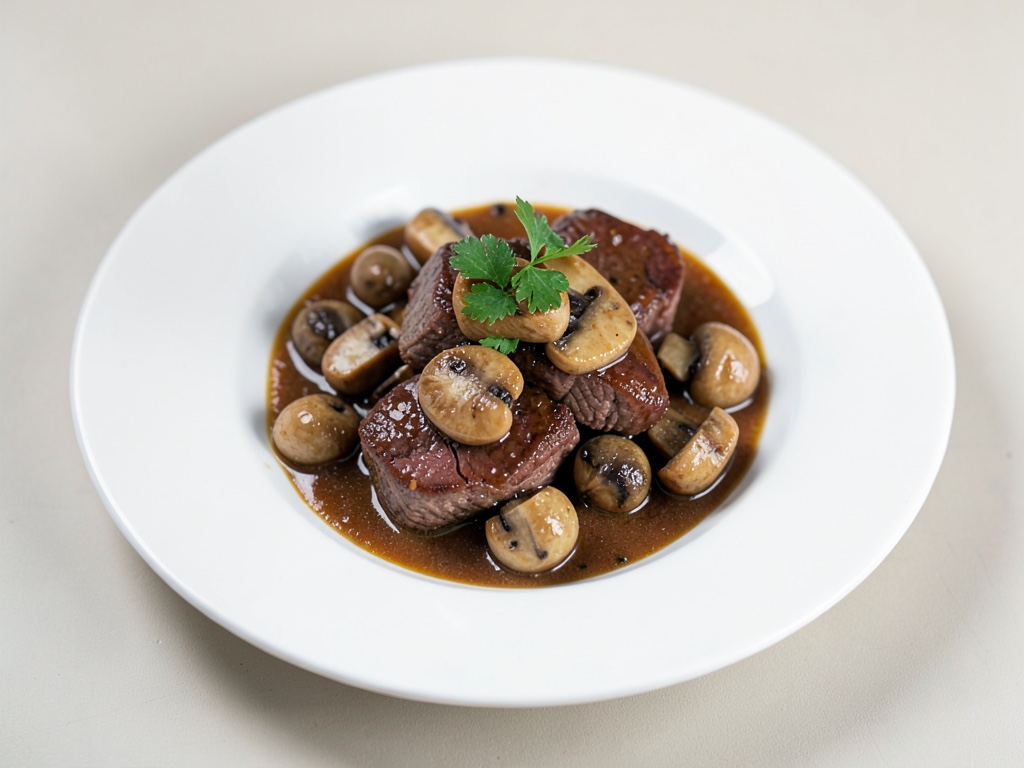 Tenero arrosto di manzo con funghi