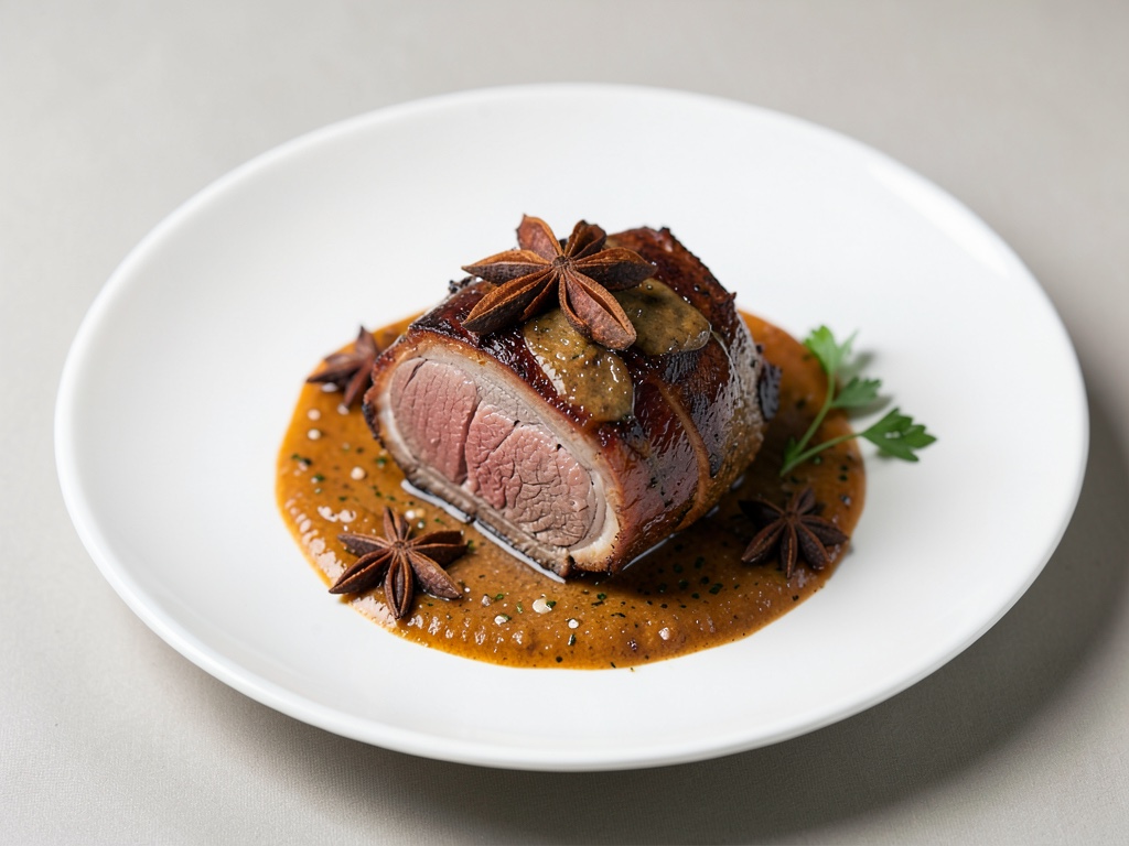 Spalla di manzo brasata con anice stellato aromatico