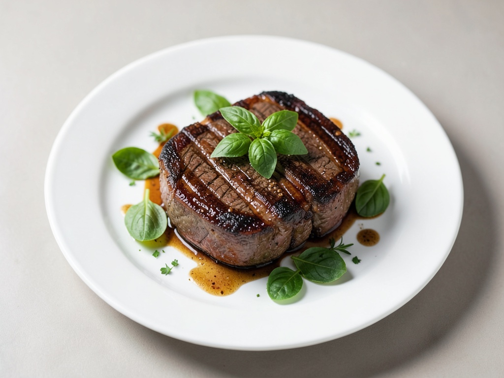 Juicy Beef Steaks with Fresh Basil