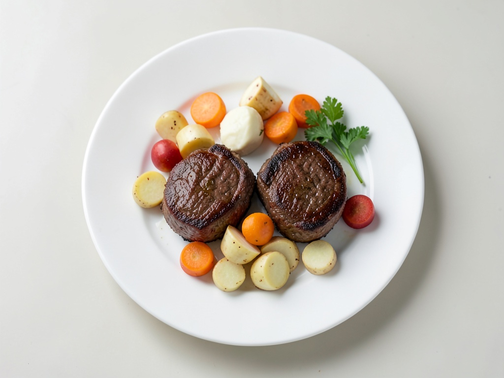 Bistec di manzo succoso con carote agrodolci