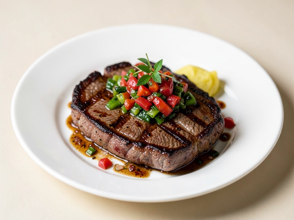 Steaks de bœuf grillés avec relish frais