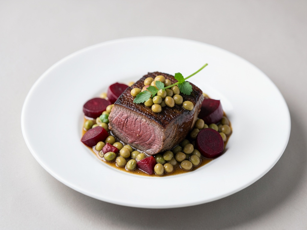 Bœuf tendre aux lentilles et betterave rouge