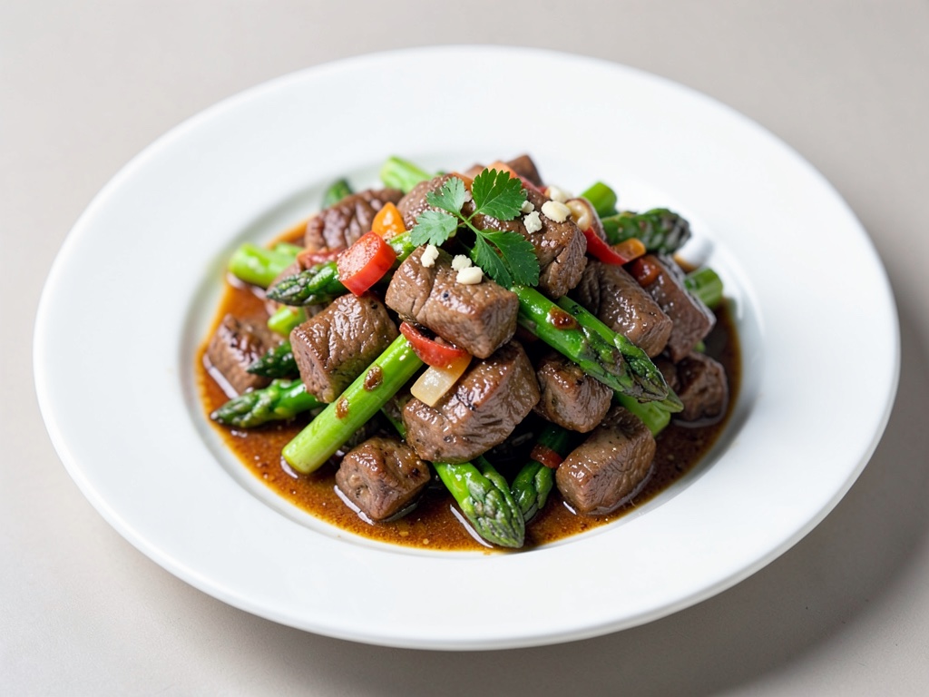 Ripasso di manzo e asparagi in padella