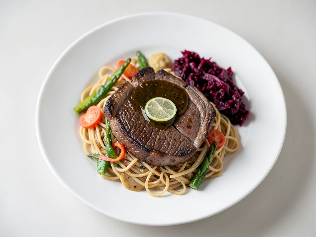 Schnelles Rindfleisch-Wokgericht mit Nudeln und buntem Gemüse