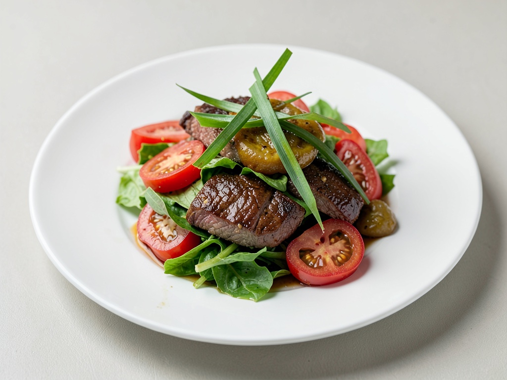 Insalata di manzo e pomodori succosa con citronella