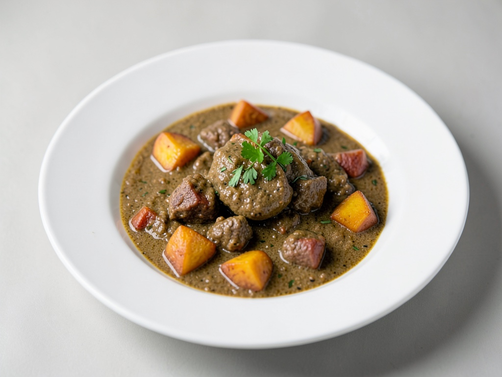 Curry cremoso di manzo con patate dolci