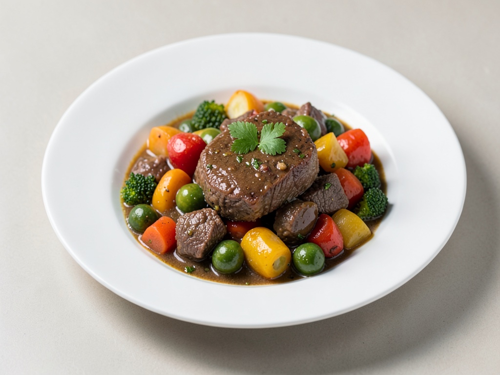 Stufato di manzo saporito con verdure invernali
