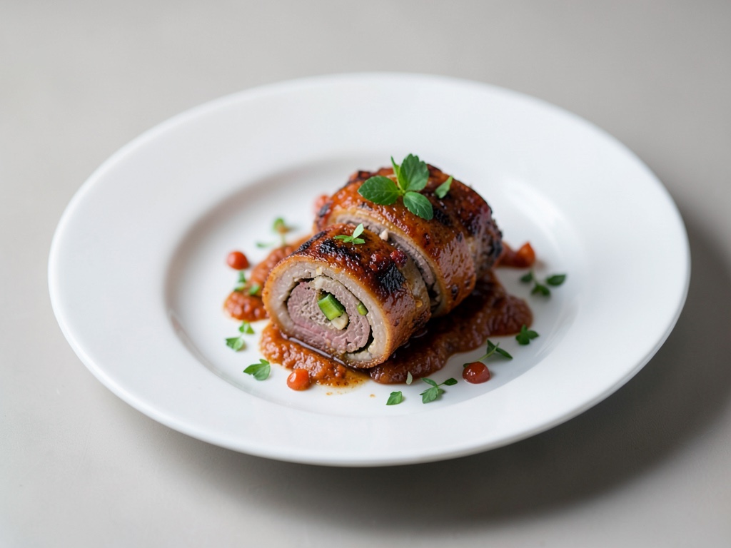 Involtini di carne avvolti con formaggio affumicato