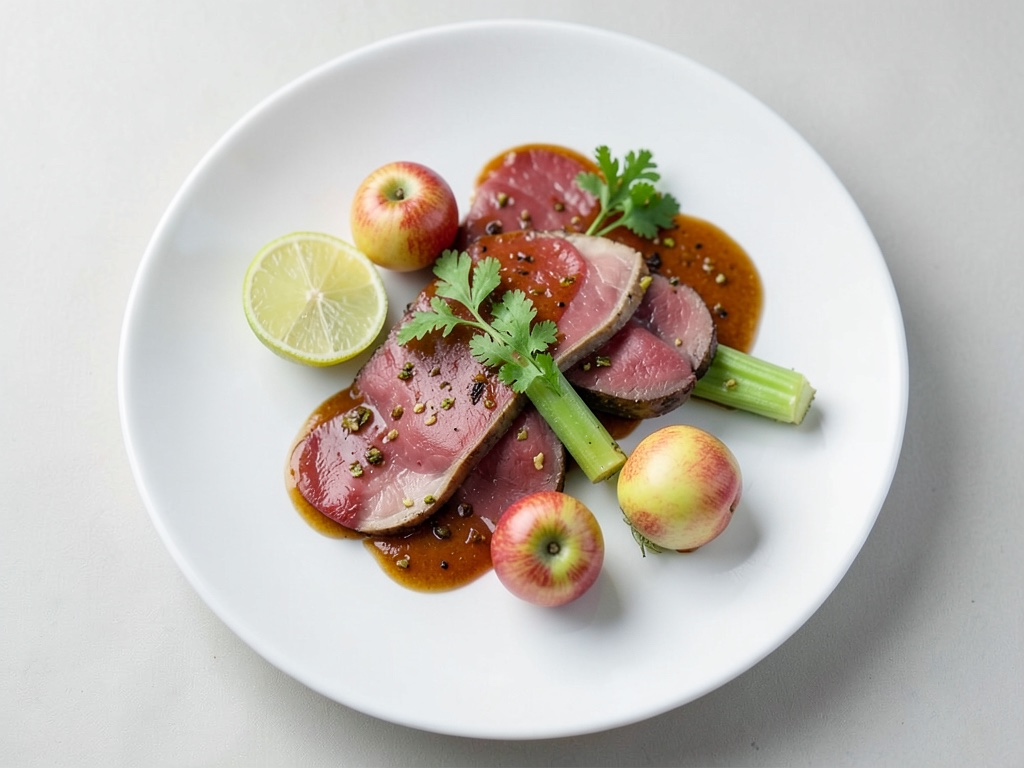 Carpaccio delicato di barbabietola rossa con cavolo rapa