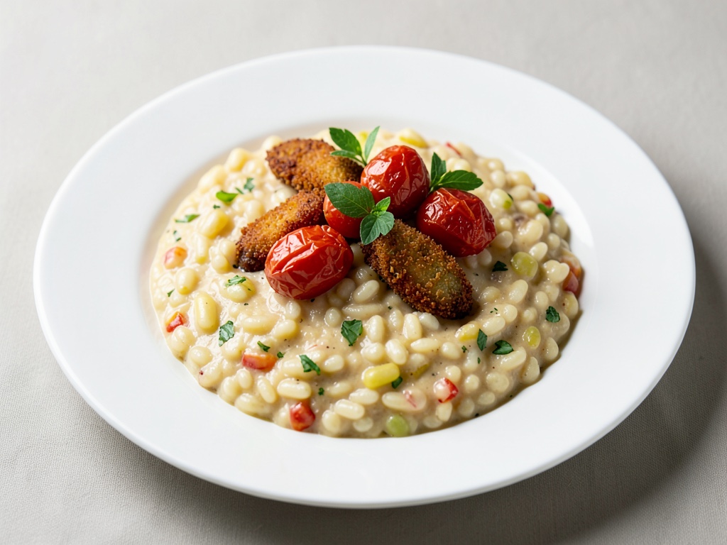 Cremiges Risotto mit gebratenen Tomaten