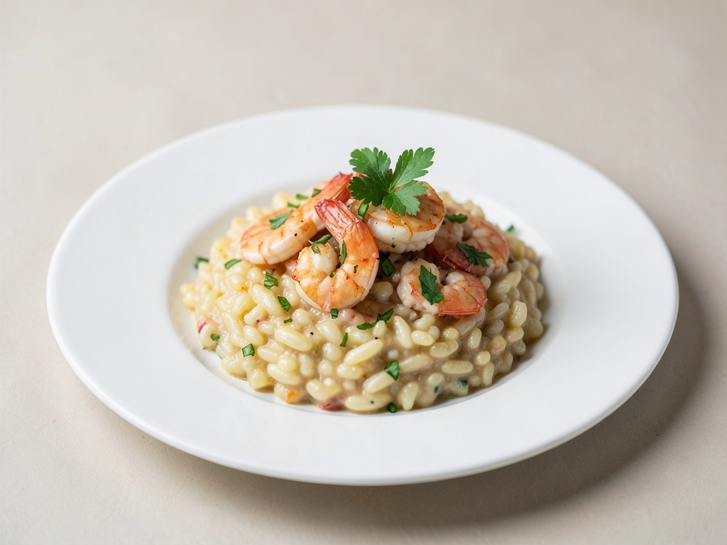 Poêle à risotto aux crevettes