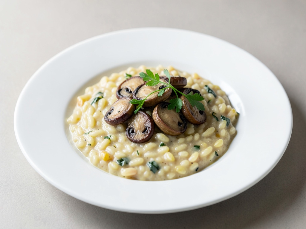 Risotto cremoso con funghi ostrica