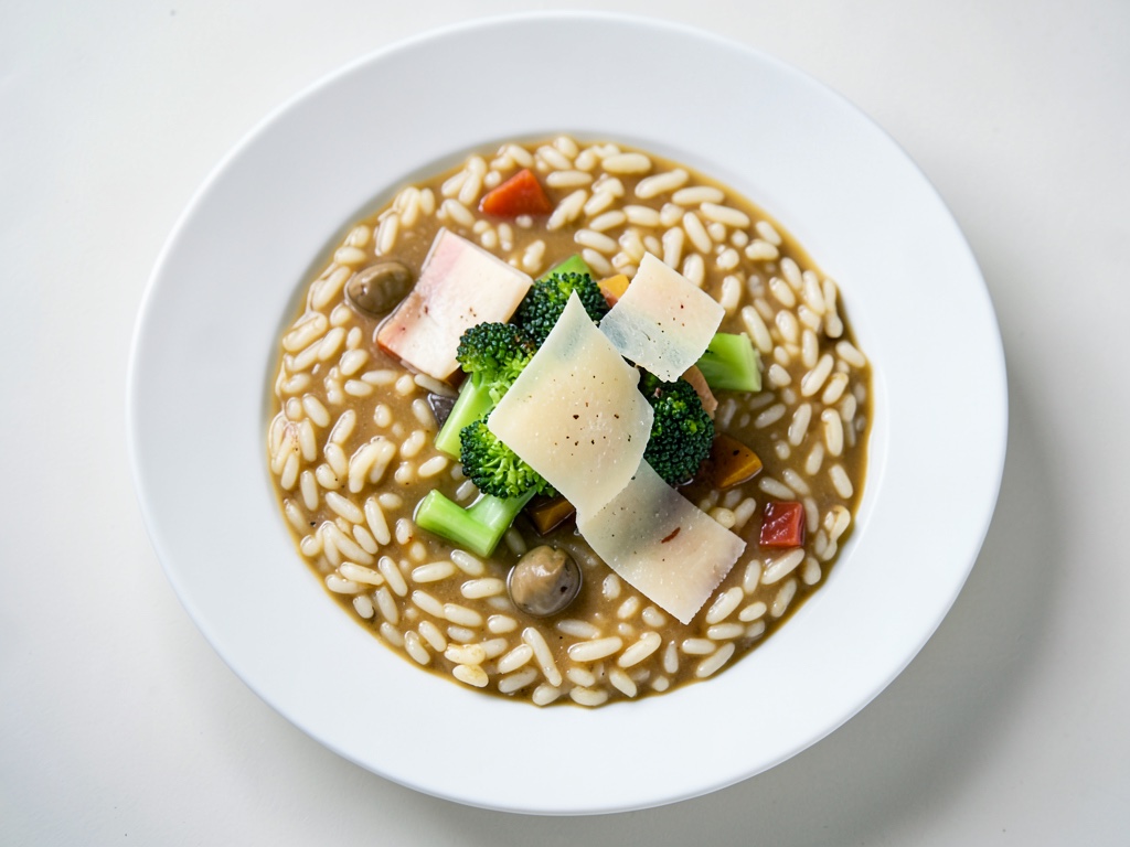 Risotto cremoso con broccolini e parmigiano
