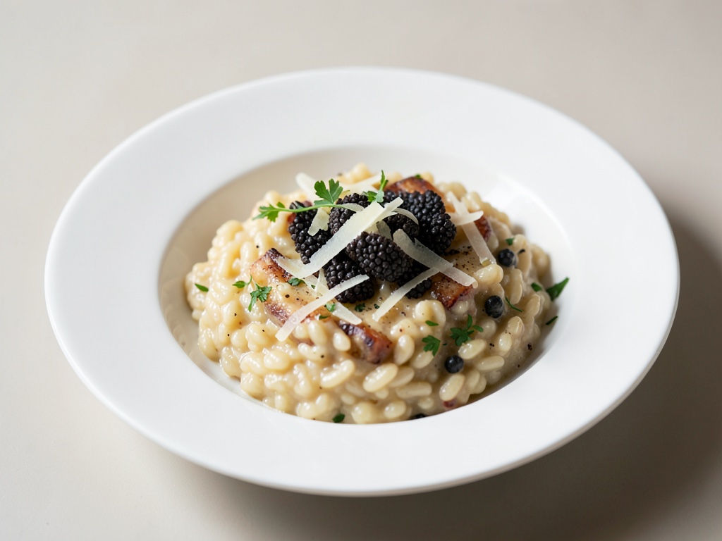Risotto cremoso al parmigiano e tartufo nero
