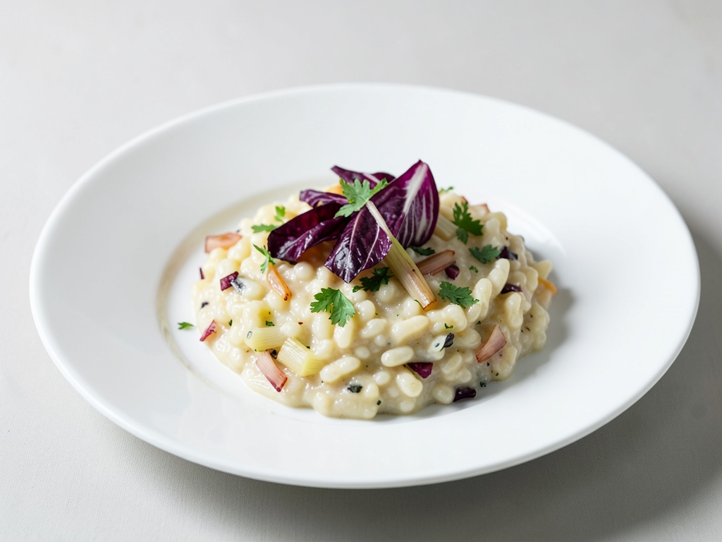 Risotto cremoso con radicchio e finocchio