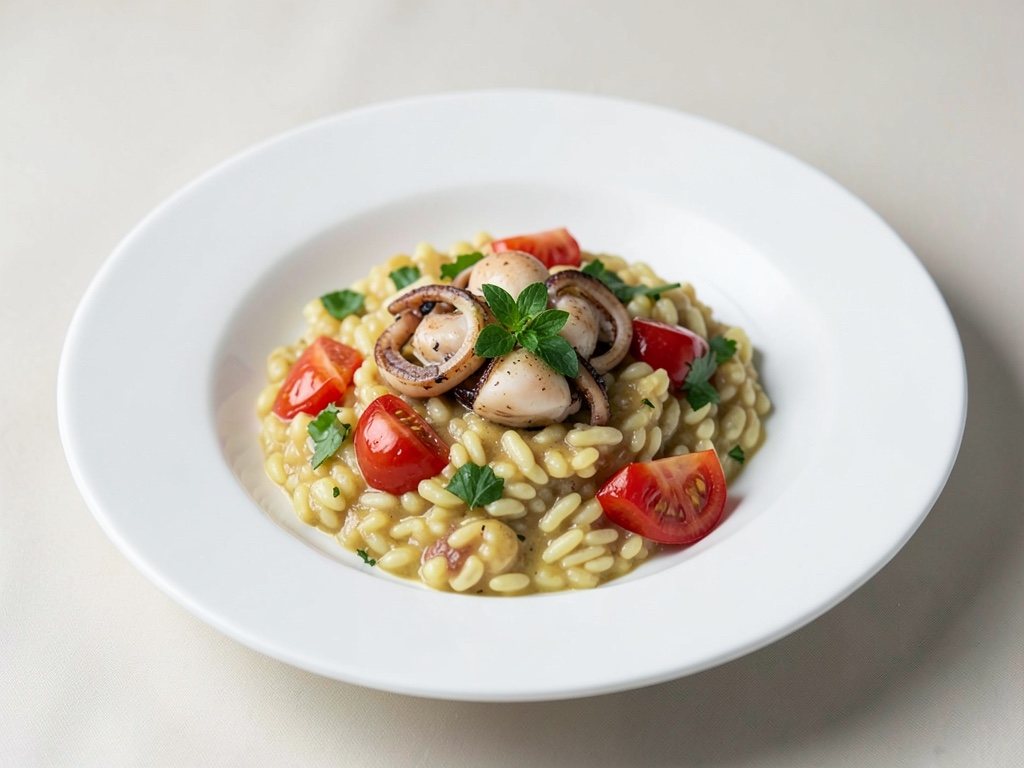 Risotto de calamar con tomates