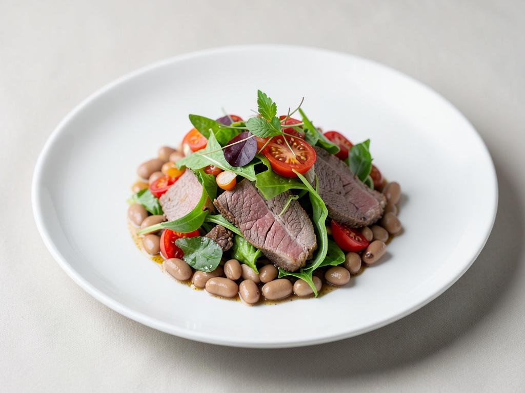Insalata colorata con manzo e fagioli