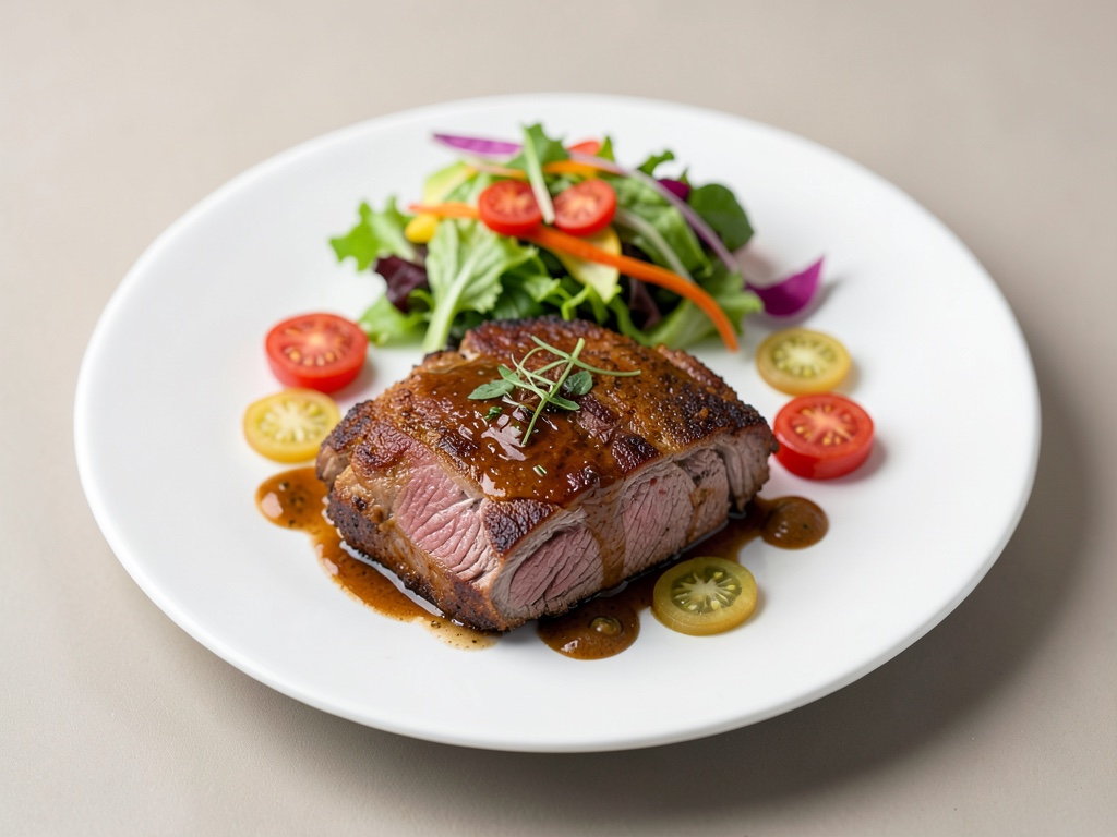 Roastbeef croccante con insalata di verdure fresche