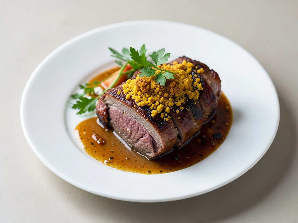 Saftiges Roastbeef mit Senfkruste