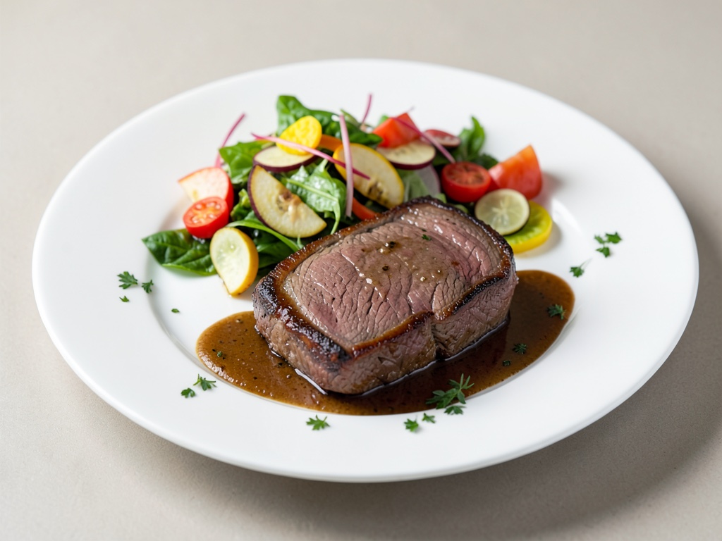Roastbeef succulento con insalata di frutta alla griglia